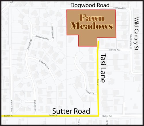 Map to Fawn Meadows Estates